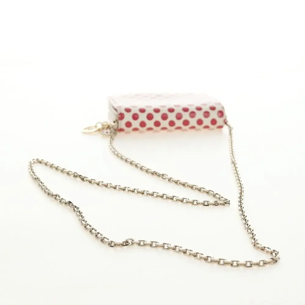 Dior Leather Chain Wallet Red